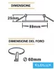 UNIVERSO Recessed spotlight 1xPAR16 without socket IP20 Chrome 89x89x25mm cutout: D60mm