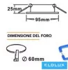 UNIVERSO Recessed spotlight 1xPAR16 without socket IP20 Chrome D95x25mm cutout: D60mm