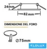 UNIVERSO Recessed spot light fixture 1xPAR16 without socket White 82x82x24mm cutout:D75mm