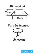 UNIVERSO Recessed spot lamp 1xPAR16 without socket IP20 White D88x50mm cutout: D75mm
