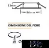 UNIVERSO Recessed spot light fixture 1XGU10 Max.40w white D86mm/D55mm