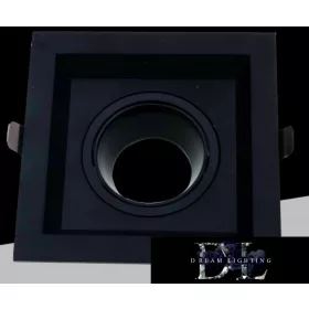   UNIVERSO Recessed spotlight 1xGU10 black 123x123x41mm/100x100mm