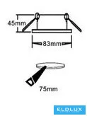 UNIVERSO Recessed spot light 1xGU10 IP20 Black D83x45mm cutout: D75mm 5 years