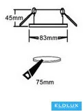 UNIVERSO Recessed spot lamp 1xGU10 IP20 White 83x83x45mm cutout: D75mm 5 years