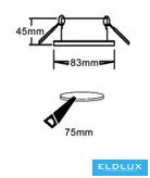 UNIVERSO Recessed spot light 1xGU10 IP20 Black 83x83x45mm cutout:D75mm 5 years
