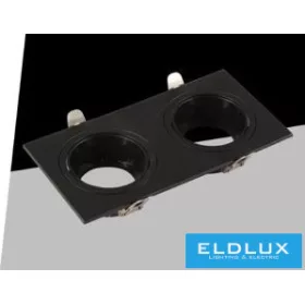   UNIVERSO Recessed spot lamp 1xGU10 IP20 Black 175x88x31mm cutout:160x75mm 5 years