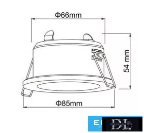 UNIVERSO Waterproof recessed light fixture 1xPAR16 without socket IP44 White D85x54mm Cutout: D65mm 5 years