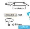 UNIVERSO Water-resistant recessed light fixture 1xPAR16 without socket IP44 White D85x32mm Cutout: D65mm