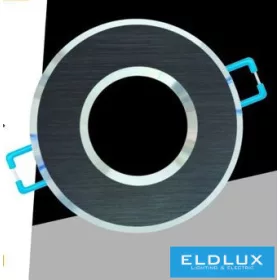   UNIVERSO Waterproof recessed light fixture 1xPAR16 without socket IP44 Black D85x32mm Cutout: D65mm