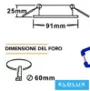 UNIVERSO Recessed luminaire 1xPAR16 without socket IP20 Chrome D91x25mm Cutout: D60mm