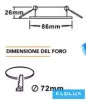 UNIVERSO Recessed luminaire 1xPAR16 without socket IP20 Chrome/Silver D86x26mm Cutout: D72mm