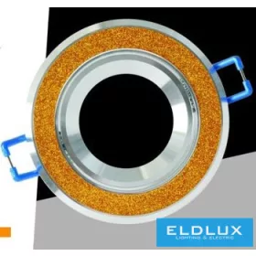   UNIVERSO Recessed luminaire 1xPAR16 without socket IP20 Chrome/Gold D86x26mm Cut-out: D72mm