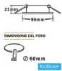 UNIVERSO Recessed luminaire 1xPAR16 without socket IP20 Chrome 95x95x23mm Cutout: D60mm
