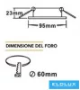 UNIVERSO Recessed luminaire 1xPAR16 without socket IP20 White 95x95x23mm Cutout: D60mm