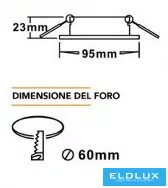 UNIVERSO Recessed luminaire 1xPAR16 without socket IP20 White 95x95x23mm Cutout: D60mm