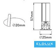 UNIVERSO Mini spotlight 3w 145lm 6000k IP20 White D25x57mm cutout: D20mm