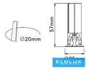 UNIVERSO Mini spotlight 3w 160lm 4000k D25×57mm cutout:D20mm white