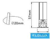 UNIVERSO Mini spotlight 3w 145lm 3000k D25×57mm cutout:D20mm black