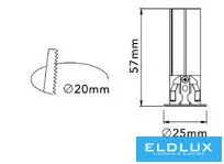 UNIVERSO Mini spotlight 3w 160lm 4000k D25×57mm cutout:D20mm black