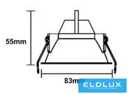UNIVERSO Recessed spot lamp for TSD series, interchangeable frame IP20 Black
