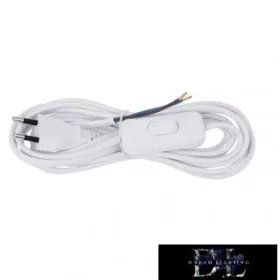 EMOS FLEXO PVC 2×0.75mm2 white 3m + switch