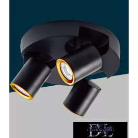   UNIVERSO Spot light fixture 3xGU10 Max.35w IP20 D220x108mm Black/Gold