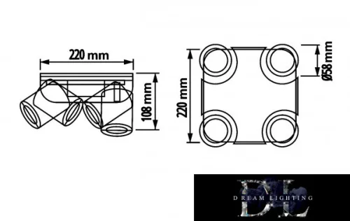 UNIVERSO Spot light fixture 4xGU10 Max.35w IP20 220x220x108mm White