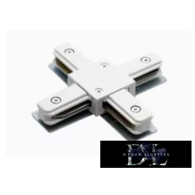 ELDLUX X-shaped connector for single-phase rail, white