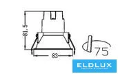 UNIVERSO Recessed spotlight 5w 463lm 3000k RA90 24° IP20 White D83x81.5mm cutout:75mm