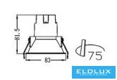 UNIVERSO Recessed spot lamp 5w 463lm 4000k RA90 24° IP20 White D83x81.5mm cutout:75mm