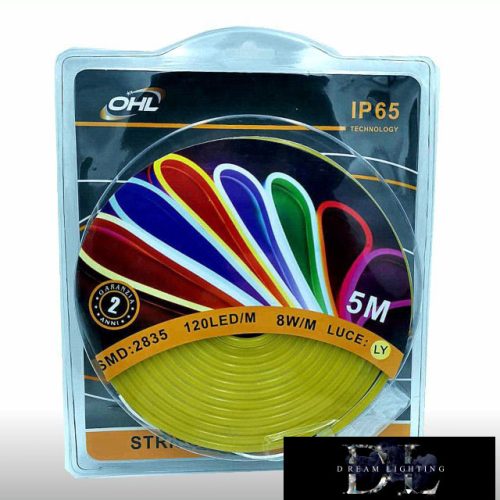UNIVERSO Neon LED strip 12v 2835-120D-8w/M Yellow IP65 5M