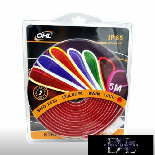 UNIVERSO Neon LED strip 12v 2835-120D-8w/M Red IP65 5M
