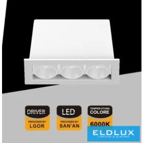   UNIVERSO recessed spotlight 6W 360lm 6000k 24° IP20 69x31mm white