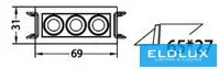 UNIVERSO recessed spot lamp 11W 786lm 6000k 24° IP20 132x31mm white