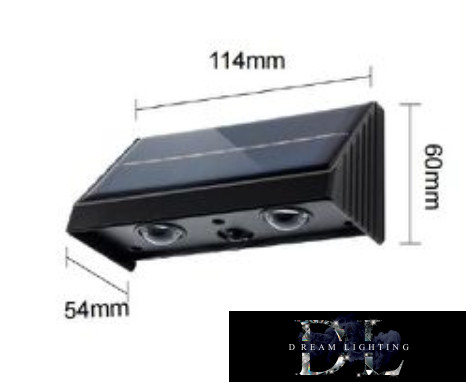 UNIVERSO Solar wall lamp 5V 0.8w 30lm 3000k IP65 black 142x80x73mm