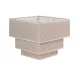 ELDLUX Pendant lamp with 3-layer square v-brown linen shade