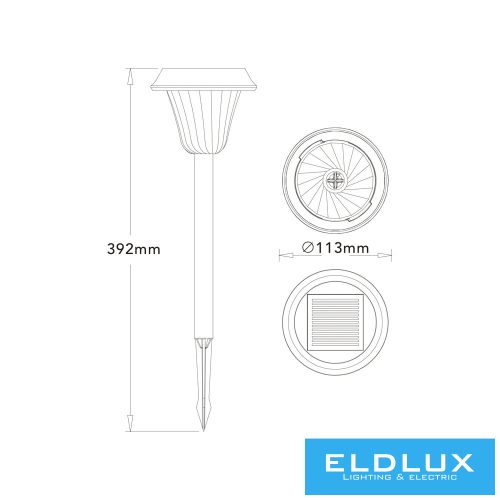 UNIVERSO Solar lamp for sticking into grass 4.5V-300mAH 15lm 3000k+RGB IP54 black